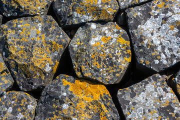 Abstract composition of basalt blocks