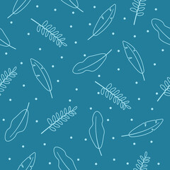 Trendy seamless tropical pattern with exotic leaves. Suitable for wallpaper, packaging, fabric, wrapping, textile.