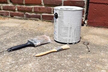 Paint Can, Paintbrushes, and Paint Can Opener