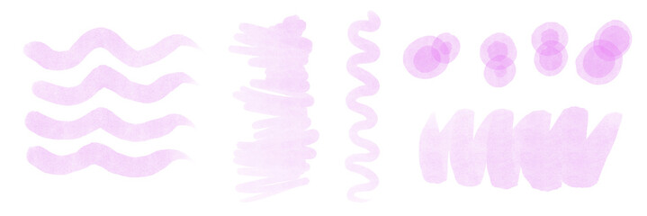 Set of abstract pink spots. Pink patterns.