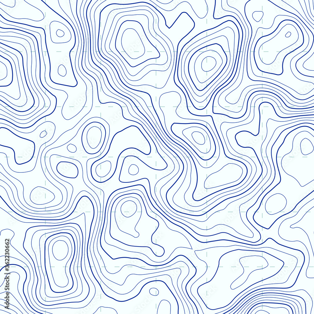 Poster topographic contour map on white background. vector grid map.