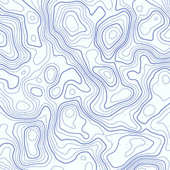 Topographic contour map on white background. Vector grid map.