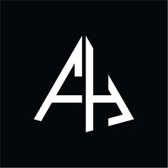 F H white triangle initials with a black background