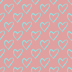 Seamless vector pattern with hearts.