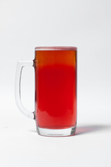 craft and colored beer set in mugs isolated