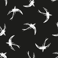 Seamless vector pattern with birds.