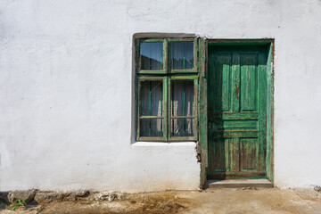 Front view of the door and window