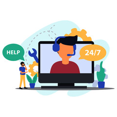 Flat vector illustration customer service