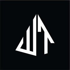 W T white triangle initials with a black background