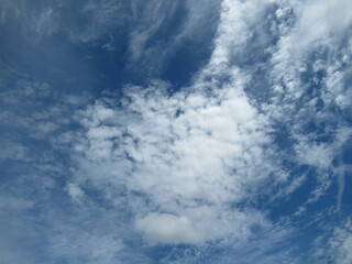 Incredible cloud patterns across a blue sky