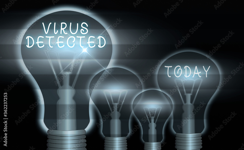 Poster conceptual hand writing showing virus detected. concept meaning a computer program used to prevent a