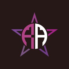 R A initials circle with stars and black background