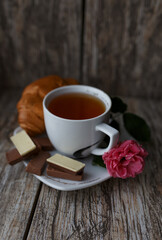 cup of tea with flowers