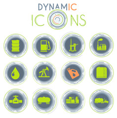 Oil and petrol industry dynamic icons