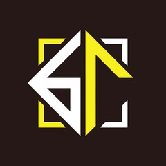 B R initial monogram quadrangle with square