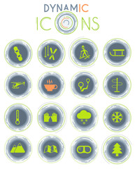 skiing dynamic icons