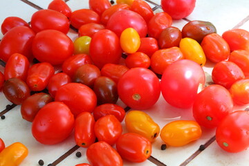 cherry tomatoes on a white background