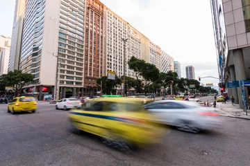 Foto op Plexiglas Traffic in Presidente Vargas avenue in Rio de Janeiro city downtown © Donatas Dabravolskas