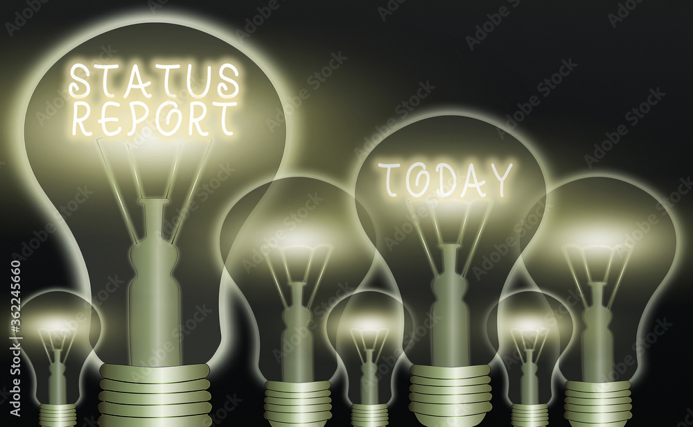 Poster conceptual hand writing showing status report. concept meaning summarizes the particular situation a