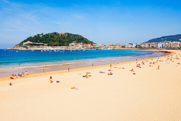 Naklejka premium Plaża miejska San Sebastian, Hiszpania