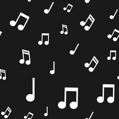 Musical notes seamless pattern. Music note texture background.