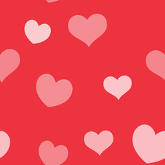 Seamless pattern of hearts. Universal print. Loopable love texture. Romantic background for designs.