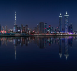 Dubai Water Canal Area at Night