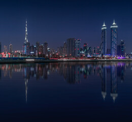 Fototapeta na wymiar Dubai Water Canal Area at Night