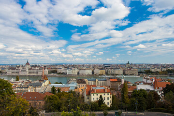 Fototapeta na wymiar View on Pest from Buda in Budapest