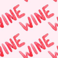 Obraz premium Seamless watercolor pattern on a wine theme