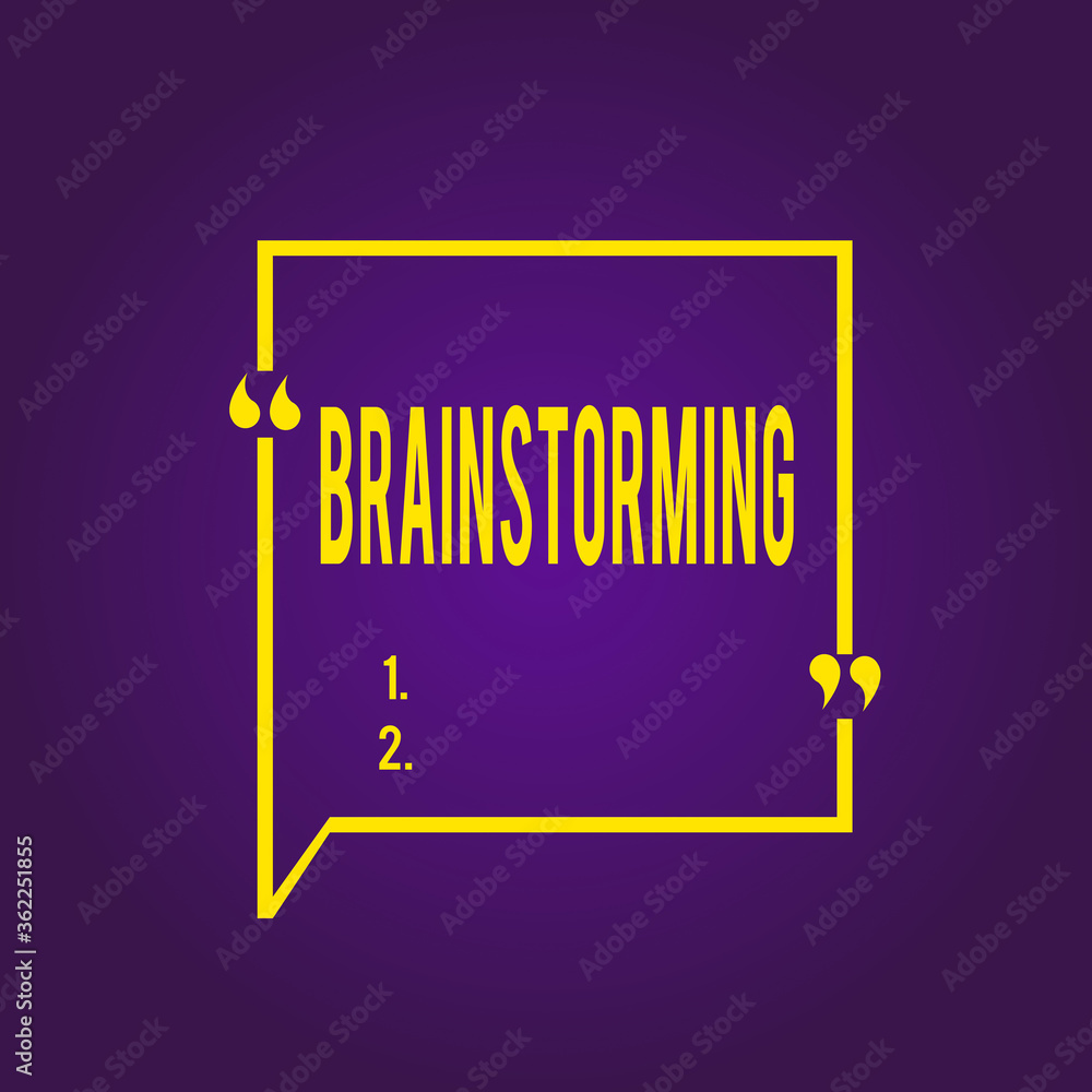 Aufkleber text sign showing brainstorming. business photo text group discussion leading to ideas or solutions 
