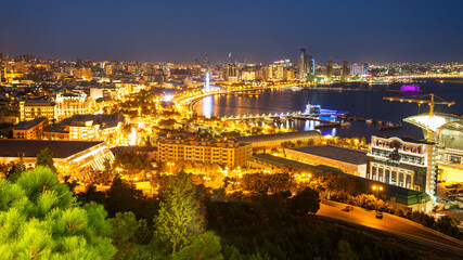 Fototapeta na wymiar Baku aerial panoramic view
