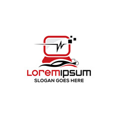 Diagnostic Automobile repair logo design template vector