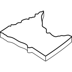 Three-dimensional map of Minnesota State