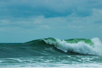 wave breaking on the beach