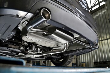 New generation of sportive mufflers. Oval or round Car Exhaust Tailpipe chromed made of stainless...