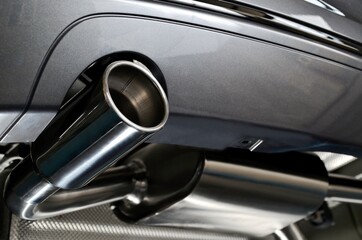 New generation of sportive mufflers. Oval or round Car Exhaust Tailpipe chromed made of stainless...