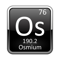 The periodic table element Osmium. Vector illustration