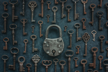 Vintage various keys pattern with paldlook