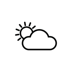 cloud sun icon vector