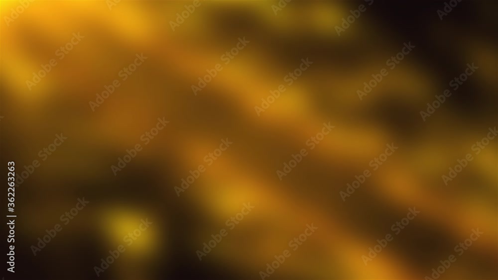 Poster computer generated a gold blur backdrop. 3d rendering of defocused wavy spots