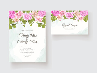 Wedding invitation with beautiful flower decoration design
