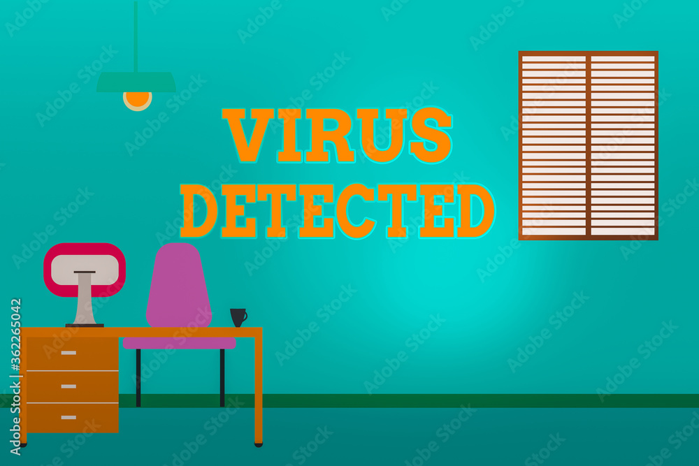 Poster conceptual hand writing showing virus detected. concept meaning a computer program used to prevent a