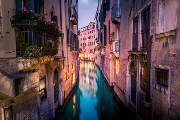 Photograph taken on the Grand Canal in Venice in Italy