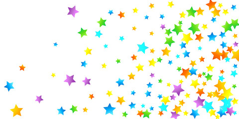 Rainbow Festive Confetti. Carnival Star Falling.