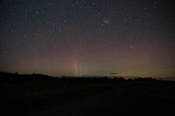 Fototapeta na wymiar Southern lights seen from New Zealand