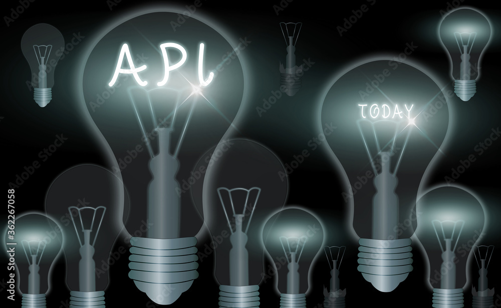 Poster word writing text api. business photo showcasing set of routines, protocols, and tools for building 