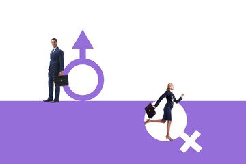 Woman sex discrimination concept at workplace