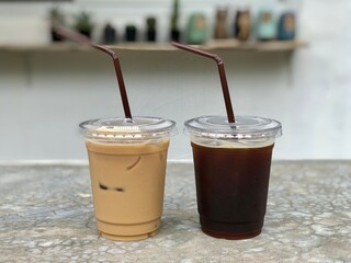 coffee latte in glass