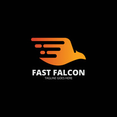 Elegant Fast Falcon logo template vektor. Creative symbol. Emblem. Animal logo with speed